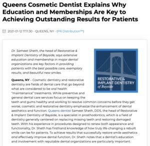 Bayside, Queens cosmetic dentist Sameet Sheth, DDS talks about the importance of extensive education and memberships in reputable dental organizations in order to achieve exceptional results for patients.